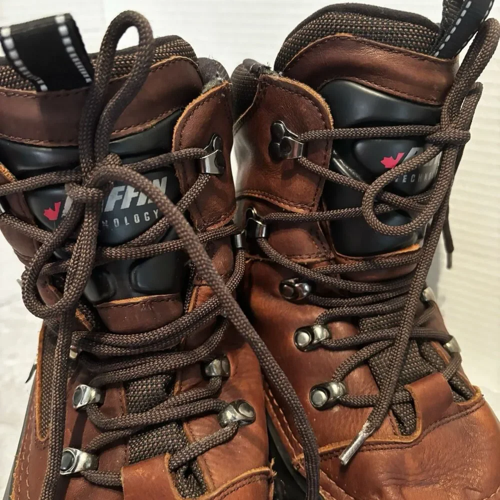 Baffin Thunder Winter Boots Bark Brown Leather Wool Liner Men's 12 Cold Climate